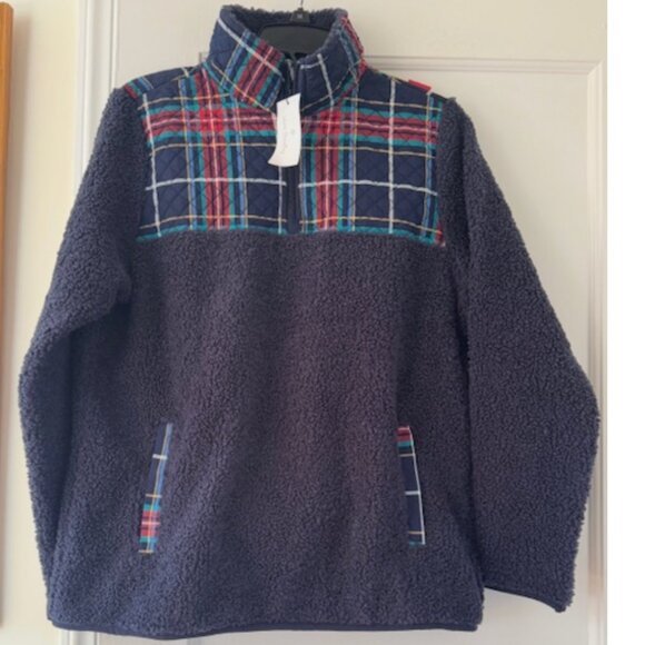 Vera Bradley Teddy Fleece Pullover Tartan Plaid - Picture 2 of 9